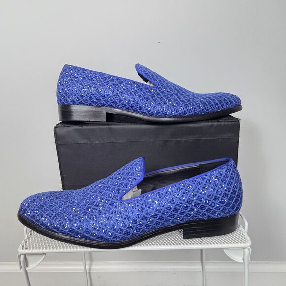Men\'s Fashion Smoking Sparkly Glitter Sequin Dress Tuxedo Loafers Slip On Shoes main image 7